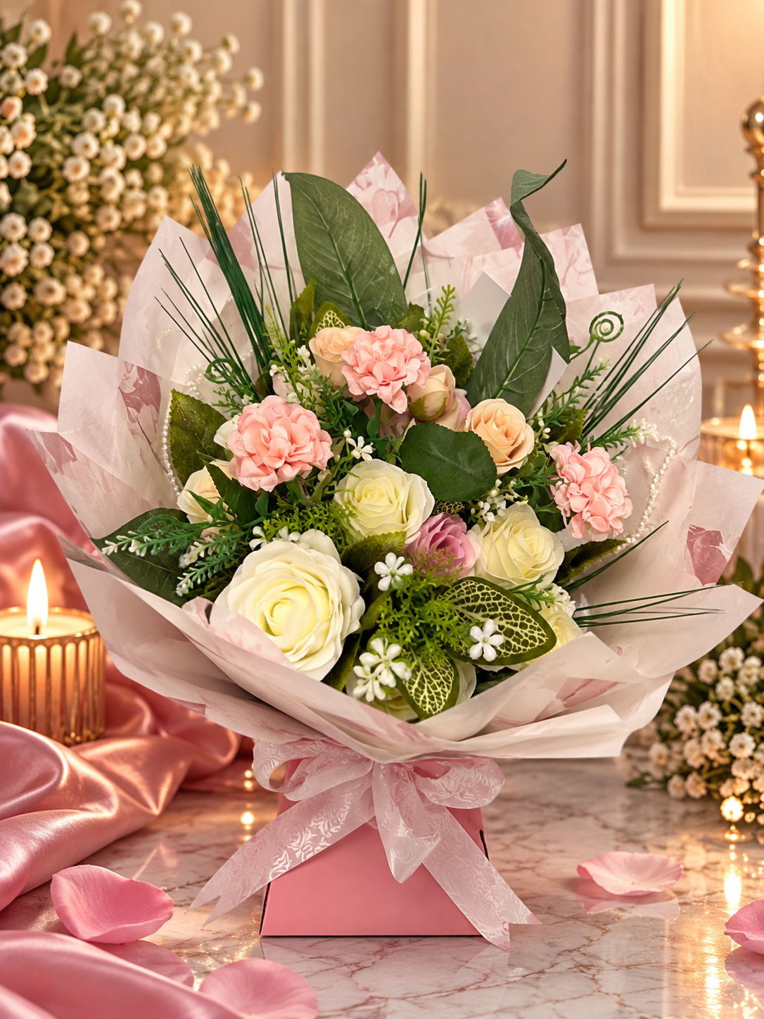Soft light pink Mother's Day bouquet
